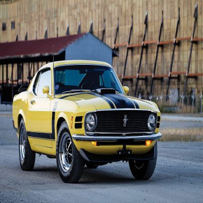 Palmetto Posters 24x36 Poster: Ford Mustang boss 302 1970 Yellow Side View 105279