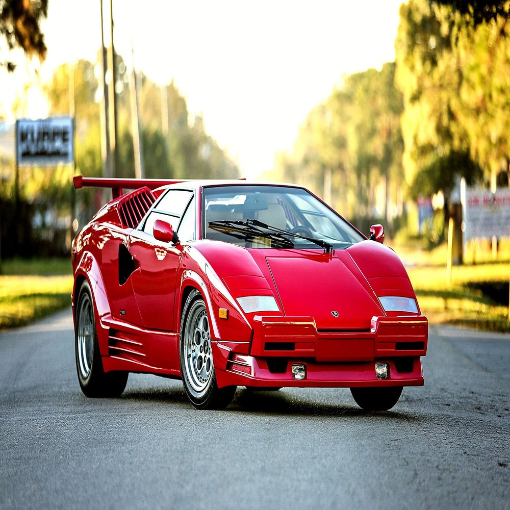 Palmetto Posters 24x36 Poster: Bertone Lamborghini Countach 1990 red 104205