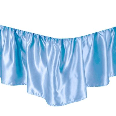 Bed Skirt - Ruffled Bed Skirt (Queen, Light Blue) 21 Inch Drop Dust Ruffle with Platform, Wrinkle and Fade Resistant - Dust Ruffle Bedskirt for Easy Fitting with Silky Satin