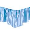 Bed Skirt - Ruffled Bed Skirt (Queen, Light Blue) 21 Inch Drop Dust Ruffle with Platform, Wrinkle and Fade Resistant - Dust Ruffle Bedskirt for Easy Fitting with Silky Satin view 1