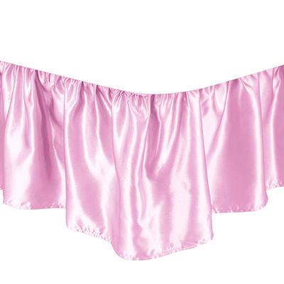 Bed Skirt - Dust Ruffled Bed Skirt (Short Queen, Pink) 18 Inch Drop Dust Ruffle with Platform, Satin Wrinkle Free (Available in All Bed Sizes and 23 Colors) Blissford Dust Ruffle