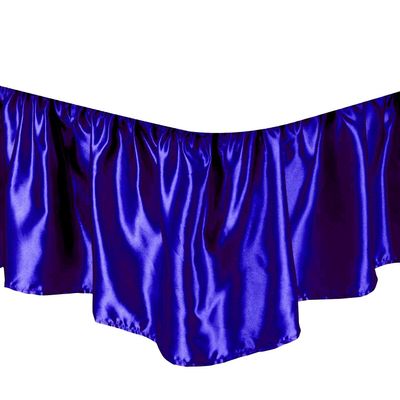Bed Skirt - Ruffled Bed Skirt (Twin, Royal Blue) 21 Inch Drop Dust Ruffle with Platform, Wrinkle and Fade Resistant - Dust Ruffle Bedskirt for Easy Fitting with Silky Satin