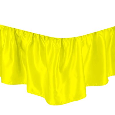 Bed Skirt - Dust Ruffled Bed Skirt (Short Queen, Yellow) 18 Inch Drop Dust Ruffle with Platform, Satin Wrinkle Free (Available in All Bed Sizes and 23 Colors) Blissford Dust Ruffle