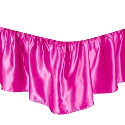 Bed Skirt - Ruffled Bed Skirt (Full XL, Hot Pink) 21 Inch Drop Dust Ruffle with Platform, Wrinkle and Fade Resistant - Dust Ruffle Bedskirt for Easy Fitting with Silky Satin