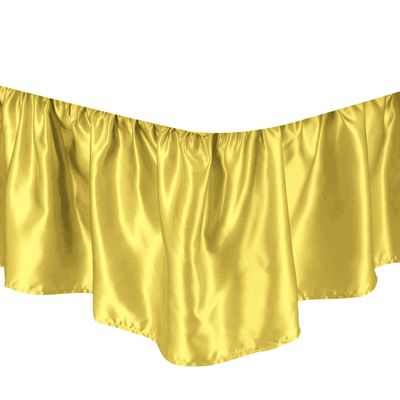 Bed Skirt - Dust Ruffled Bed Skirt (Short Queen, Gold) 18 Inch Drop Dust Ruffle with Platform, Satin Wrinkle Free (Available in All Bed Sizes and 23 Colors) Blissford Dust Ruffle