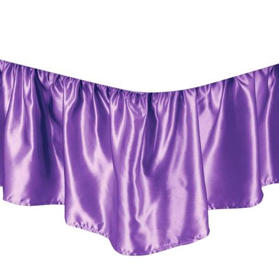 Bed Skirt - Dust Ruffled Bed Skirt (Short Queen, Lilac) 18 Inch Drop Dust Ruffle with Platform, Satin Wrinkle Free (Available in All Bed Sizes and 23 Colors) Blissford Dust Ruffle