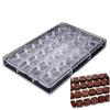 32 cavities Convex Square Cube Shape with Pattern Polycarbonate Chocolate Mold Candy Mould Fondant Mousse Ice Molds DIY Bakery view 1