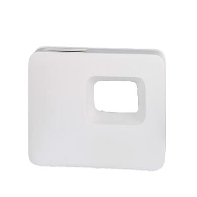 Ceramic Joe Rectangular Hollow Vase Handmade Decorative Vase for Modern Living Room (White-B)