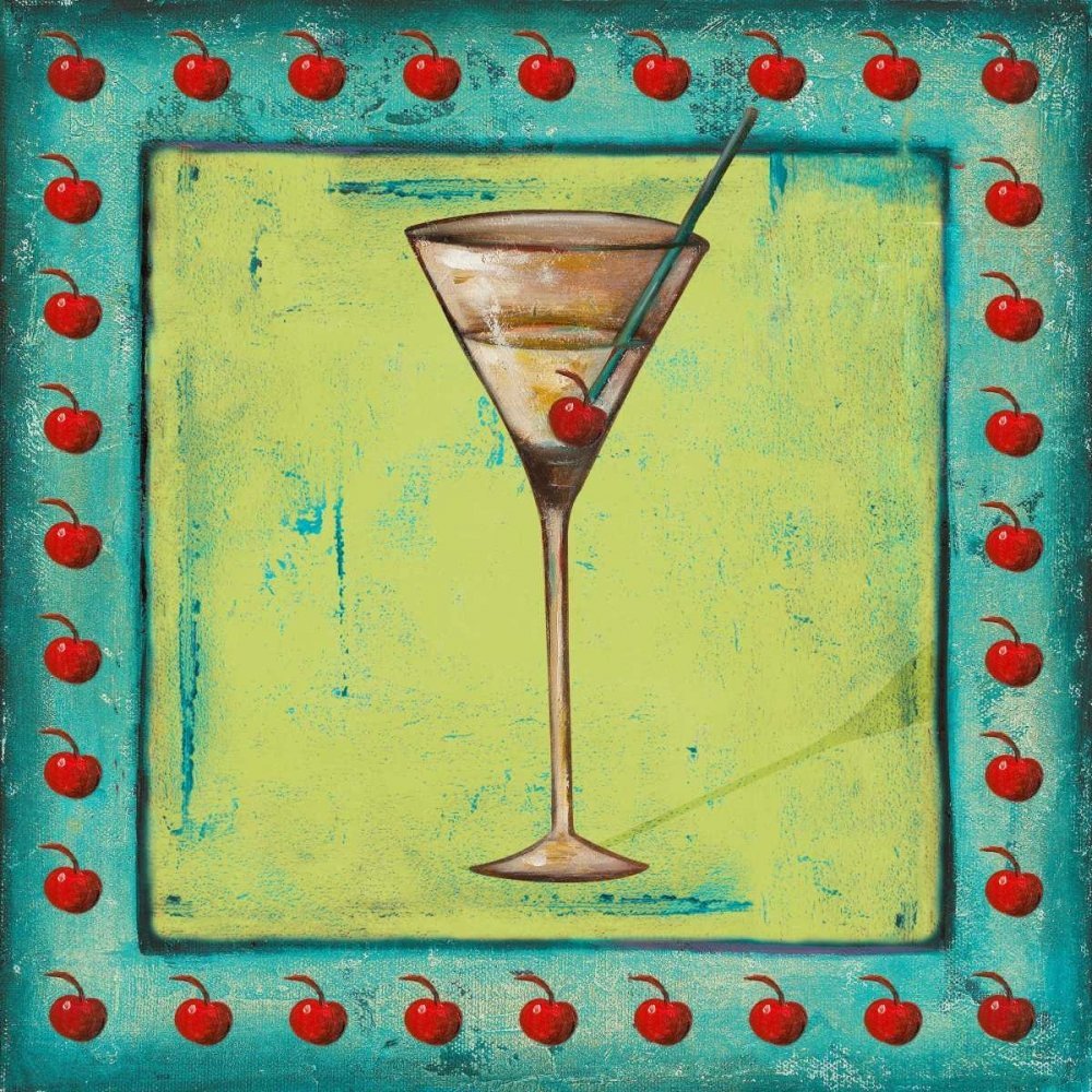 ArtExpert Cherry Coctelito by Patricia Pinto - 16x16 Art Print Poster
