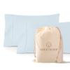 1000 TC Light Blue Standard Pillowcases Set of 2 100% Egyptian Cotton Pillow Cases with Long Staple Cotton & Sateen Weave, Silky Soft Hotel - Like Bed Pillow Covers for Comfy Sleeping, Snug Fit view 1
