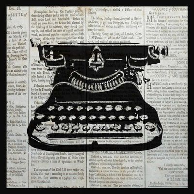 ArtExpert Vintage Typewriter by Piper Ballantyne - 16x16 Art Print Poster