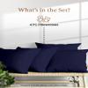 1000 TC Navy Blue King Pillowcases Set of 4 100% Egyptian Cotton Pillow Cases with Long Staple Cotton & Sateen Weave, Silky Soft Hotel - Like Bed Pillow Covers for Comfy Sleeping, Snug Fit view 2