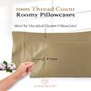 1000 TC Taupe Standard Pillowcases Set of 4 100% Egyptian Cotton Pillow Cases with Long Staple Cotton & Sateen Weave, Silky Soft Hotel - Like Bed Pillow Covers for Comfy Sleeping, Snug Fit view 3