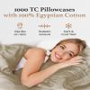 1000 TC Taupe Standard Pillowcases Set of 4 100% Egyptian Cotton Pillow Cases with Long Staple Cotton & Sateen Weave, Silky Soft Hotel - Like Bed Pillow Covers for Comfy Sleeping, Snug Fit view 4
