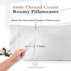 1000 TC White Standard Pillowcases Set of 4 100% Egyptian Cotton Pillow Cases with Long Staple Cotton & Sateen Weave, Silky Soft Hotel - Like Bed Pillow Covers for Comfy Sleeping, Snug Fit view 3