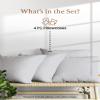 1000 TC Light Gray King Pillowcases Set of 4 100% Egyptian Cotton Pillow Cases with Long Staple Cotton & Sateen Weave, Silky Soft Hotel - Like Bed Pillow Covers for Comfy Sleeping, Snug Fit view 2