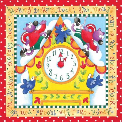 ArtExpert Hickory Dickory Dock by P.S. Art Studios - 16x16 Art Print Poster