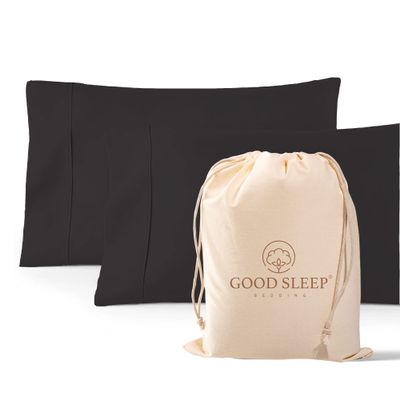 1000 TC Dark Gray Standard Pillowcases Set of 2 100% Egyptian Cotton Pillow Cases with Long Staple Cotton & Sateen Weave, Silky Soft Hotel - Like Bed Pillow Covers for Comfy Sleeping, Snug Fit