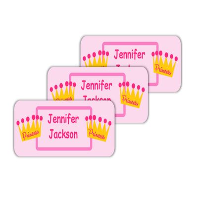 60 Personalized Pink Princess School Suppy Labels, Name Tags, Stickers, Folders, Pencils & More | Daycare Essentials, Preschool Labels