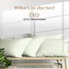 1000 TC Sage King Pillowcases Set of 4 100% Egyptian Cotton Pillow Cases with Long Staple Cotton & Sateen Weave, Silky Soft Hotel - Like Bed Pillow Covers for Comfy Sleeping, Snug Fit view 2