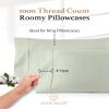 1000 TC Sage King Pillowcases Set of 4 100% Egyptian Cotton Pillow Cases with Long Staple Cotton & Sateen Weave, Silky Soft Hotel - Like Bed Pillow Covers for Comfy Sleeping, Snug Fit view 3