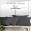 1000 TC Dark Gray Standard Pillowcases Set of 4 100% Egyptian Cotton Pillow Cases with Long Staple Cotton & Sateen Weave, Silky Soft Hotel - Like Bed Pillow Covers for Comfy Sleeping, Snug Fit view 2