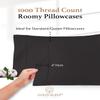 1000 TC Dark Gray Standard Pillowcases Set of 4 100% Egyptian Cotton Pillow Cases with Long Staple Cotton & Sateen Weave, Silky Soft Hotel - Like Bed Pillow Covers for Comfy Sleeping, Snug Fit view 3