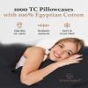 1000 TC Dark Gray Standard Pillowcases Set of 4 100% Egyptian Cotton Pillow Cases with Long Staple Cotton & Sateen Weave, Silky Soft Hotel - Like Bed Pillow Covers for Comfy Sleeping, Snug Fit view 4