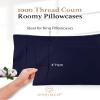 1000 TC Navy Blue King Pillowcases Set of 2 100% Egyptian Cotton Pillow Cases with Long Staple Cotton & Sateen Weave, Silky Soft Hotel - Like Bed Pillow Covers for Comfy Sleeping, Snug Fit view 3