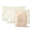 1000 TC Ivory King Pillowcases Set of 2 100% Egyptian Cotton Pillow Cases with Long Staple Cotton & Sateen Weave, Silky Soft Hotel - Like Bed Pillow Covers for Comfy Sleeping, Snug Fit view 1