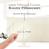 1000 TC Ivory King Pillowcases Set of 4 100% Egyptian Cotton Pillow Cases with Long Staple Cotton & Sateen Weave, Silky Soft Hotel - Like Bed Pillow Covers for Comfy Sleeping, Snug Fit view 3