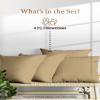 1000 TC Taupe King Pillowcases Set of 4 100% Egyptian Cotton Pillow Cases with Long Staple Cotton & Sateen Weave, Silky Soft Hotel - Like Bed Pillow Covers for Comfy Sleeping, Snug Fit view 2