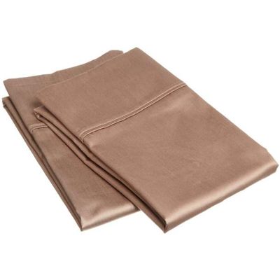 1000 TC Taupe Standard Pillowcases Set of 2 100% Egyptian Cotton Pillow Cases with Long Staple Cotton & Sateen Weave, Silky Soft Hotel - Like Bed Pillow Covers for Comfy Sleeping, Snug Fit