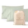 1000 TC Sage King Pillowcases Set of 2 100% Egyptian Cotton Pillow Cases with Long Staple Cotton & Sateen Weave, Silky Soft Hotel - Like Bed Pillow Covers for Comfy Sleeping, Snug Fit view 1
