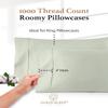 1000 TC Sage King Pillowcases Set of 2 100% Egyptian Cotton Pillow Cases with Long Staple Cotton & Sateen Weave, Silky Soft Hotel - Like Bed Pillow Covers for Comfy Sleeping, Snug Fit view 3