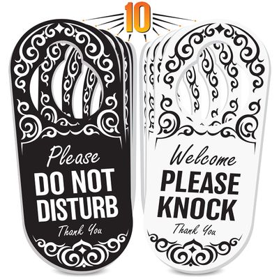 SignSeries Do Not Disturb Sign - Door Hanger Signs (Do Not Disturb/Please Knock, 10)