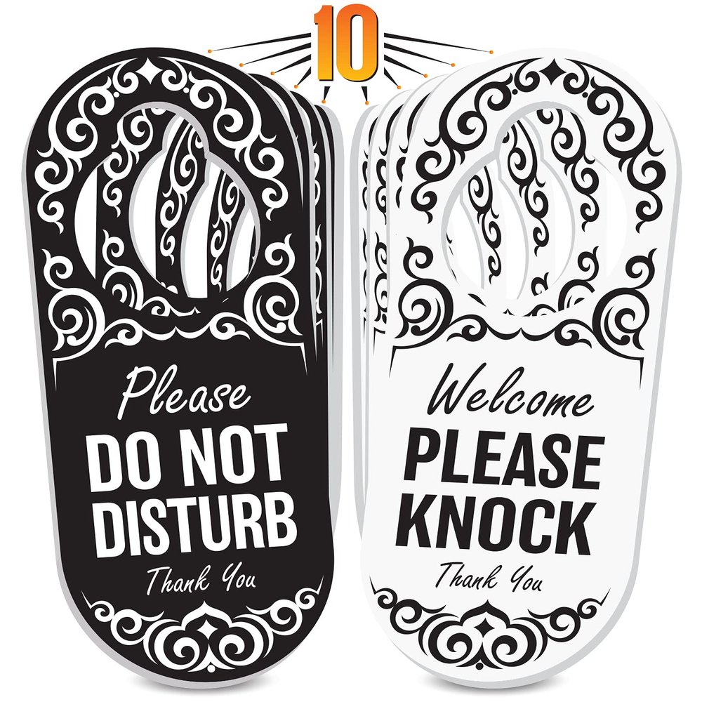 SignSeries Do Not Disturb Sign - Door Hanger Signs (Do Not Disturb/Please Knock, 10)