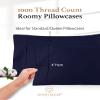 1000 TC Navy Blue Standard Pillowcases Set of 4 100% Egyptian Cotton Pillow Cases with Long Staple Cotton & Sateen Weave, Silky Soft Hotel - Like Bed Pillow Covers for Comfy Sleeping, Snug Fit view 3