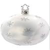 Inge-Glas Ball Polar Star 8cm Silver and White 20517T008 German Glass Christmas Ornament view 1
