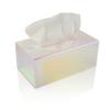 Acrylic Tissue Box Holder, Clear Dispenser for Facial Tissues, Napkins, and Dryer Sheets. Perfect for Bathrooms, Desks, Countertops, Vanities, Bedrooms, and Nightstands (Rectangle, Iridescent) view 1