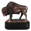 Ebros Gift 7" H Southwestern Grazing American Bison Figurine in Electroplated Bronze Resin Finish with Black Trophy Base Sacred Native Buffalo Bull Western Desktop Shelf Decorative Statue view 1