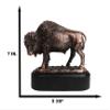 Ebros Gift 7" H Southwestern Grazing American Bison Figurine in Electroplated Bronze Resin Finish with Black Trophy Base Sacred Native Buffalo Bull Western Desktop Shelf Decorative Statue view 2