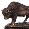 Ebros Gift 7" H Southwestern Grazing American Bison Figurine in Electroplated Bronze Resin Finish with Black Trophy Base Sacred Native Buffalo Bull Western Desktop Shelf Decorative Statue view 3