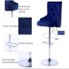 asunflower Bar Stools Set of 4, Navy Blue Adjustable Height Swivel Barstools, Tufted Velvet Upholstered Bar Chair with Back and Footrest for Bar Counter, Kitchen Island, Dining Room view 4