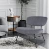 ALPHA HOME Side Chair Living Room Chairs Velvet Dining Chairs Armless Chair Light Luxury Accent Chair with Upholstered Leisure Lounge Chair Modern Industrial Minimalist SingleGrey. view 2