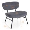 ALPHA HOME Side Chair Living Room Chairs Velvet Dining Chairs Armless Chair Light Luxury Accent Chair with Upholstered Leisure Lounge Chair Modern Industrial Minimalist SingleGrey. view 3