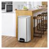 30L/8 Gallon Medium Garbage Can Duty Hands-Free Stainless Steel Trash Can, Commercial/Kitchen Step Waste Bin with Inner Plastic Bucket Rectangle Silver view 4