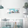Biuteawal 3 Panel Zen Wall Art Blue Orchid Flower with SPA Stone Pictures Canvas Prints Grey Turquoise Floral Painting Peaceful Artwork Modern Spa Yoga Home Bedroom Office Bathroom Decoration view 3