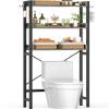 Ecoprsio Over-The-Toilet Storage Rack, 3-Tier Bathroom Organizer Shelf Over Toilet, Freestanding Space Saver Toilet Stands with 4 Hooks, Grey view 1