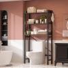 Ecoprsio Over-The-Toilet Storage Rack, 3-Tier Bathroom Organizer Shelf Over Toilet, Freestanding Space Saver Toilet Stands with 4 Hooks, Grey view 2